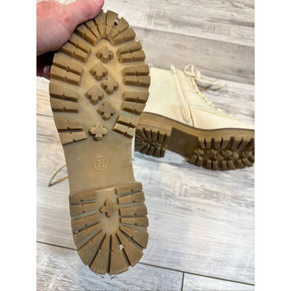 Universal Thread Cream Parker Combat Boots Size 7 1/2 - Picture 6 of 13